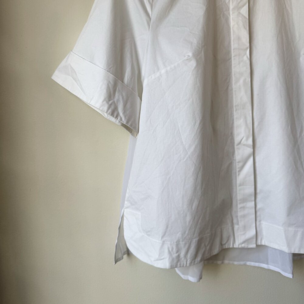SOLD Pink Tartan White Cotton + Mesh Blouse - Picture 3 of 6